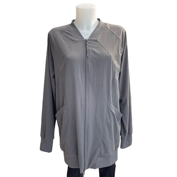 Zella Women’s gray oversized full zip track jacket size small - Picture 1 of 9